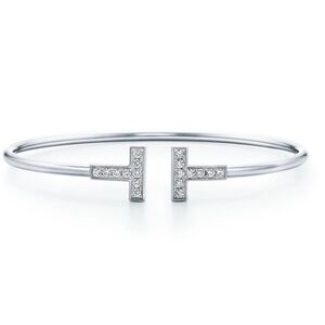 Tiffany & Co. Tiffany T Diamond Wire Bracelet in 18K White Gold